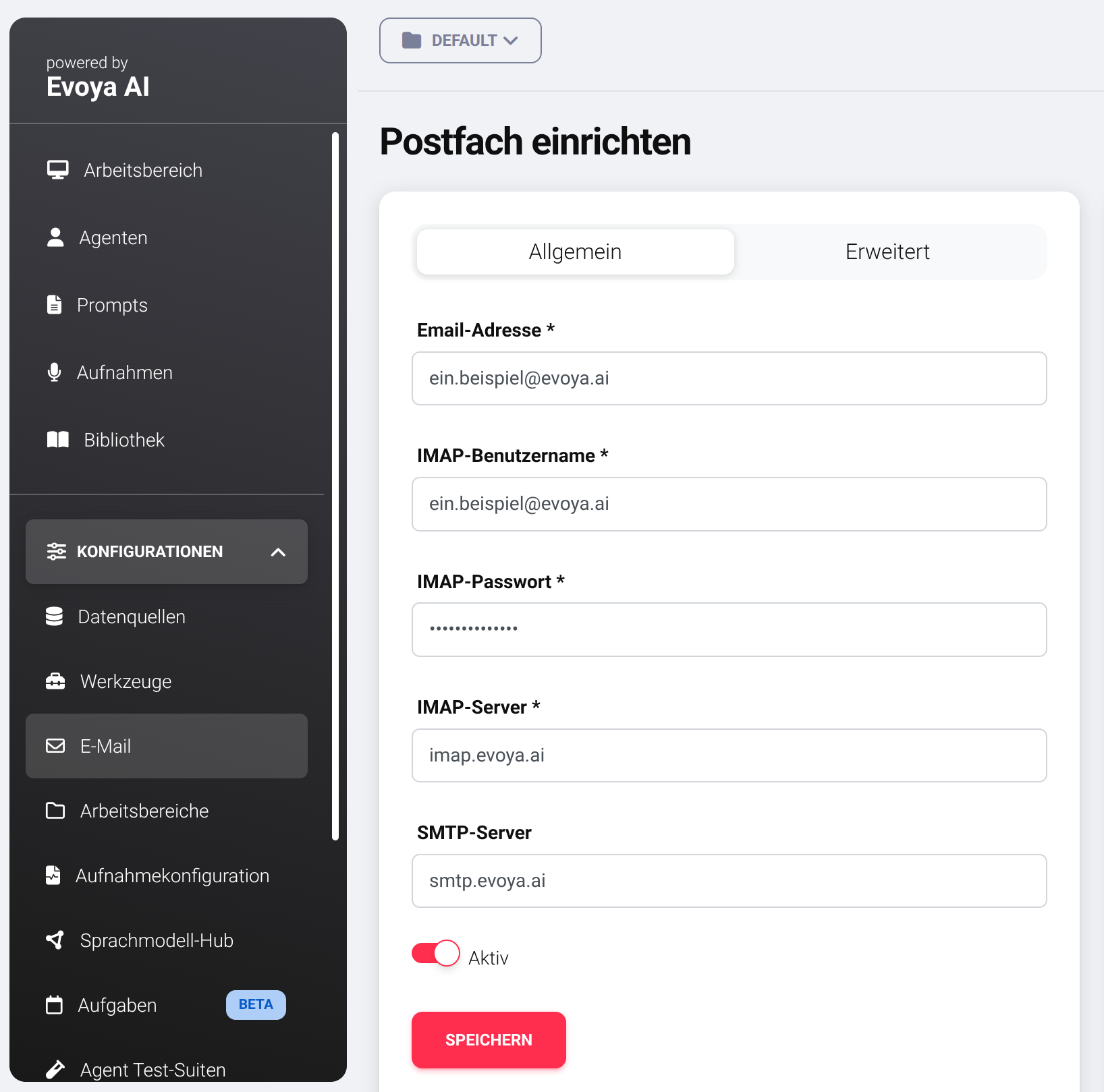 Die Mailbox einrichten